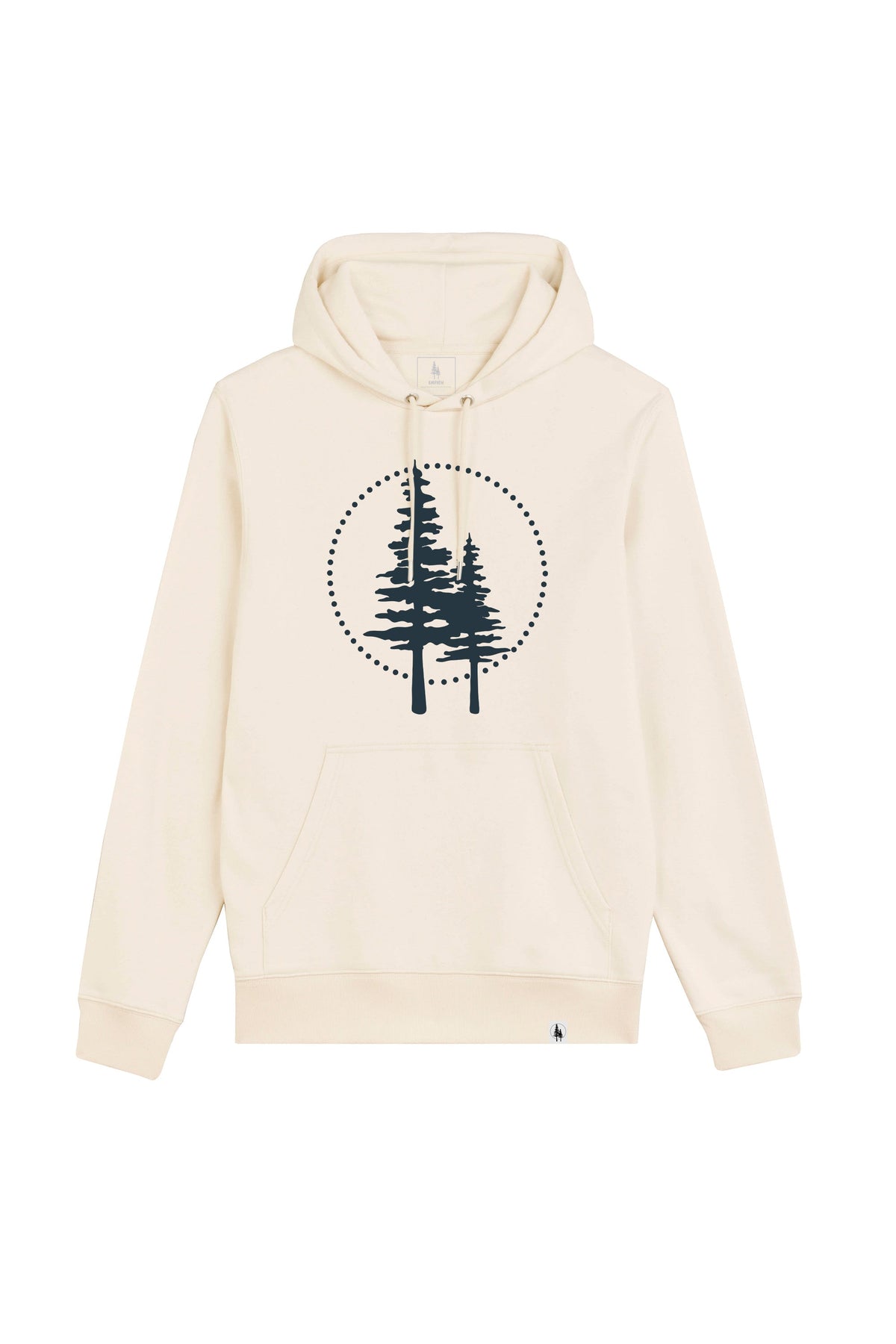 Hanorac subtire unisex Arco, print Logo cerc Empath, Natural Raw - față