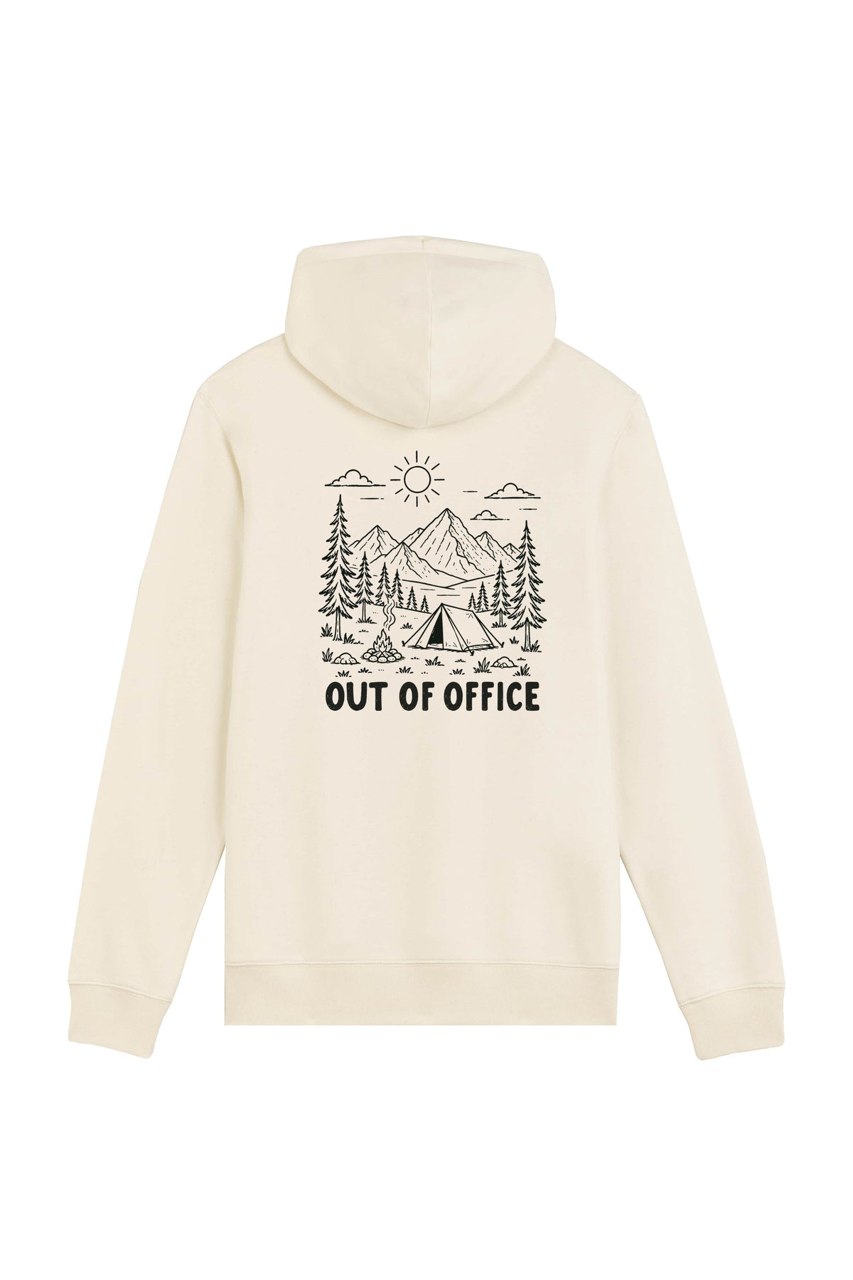 Hanorac subtire unisex Arco, print Out of office, Natural Raw - spate