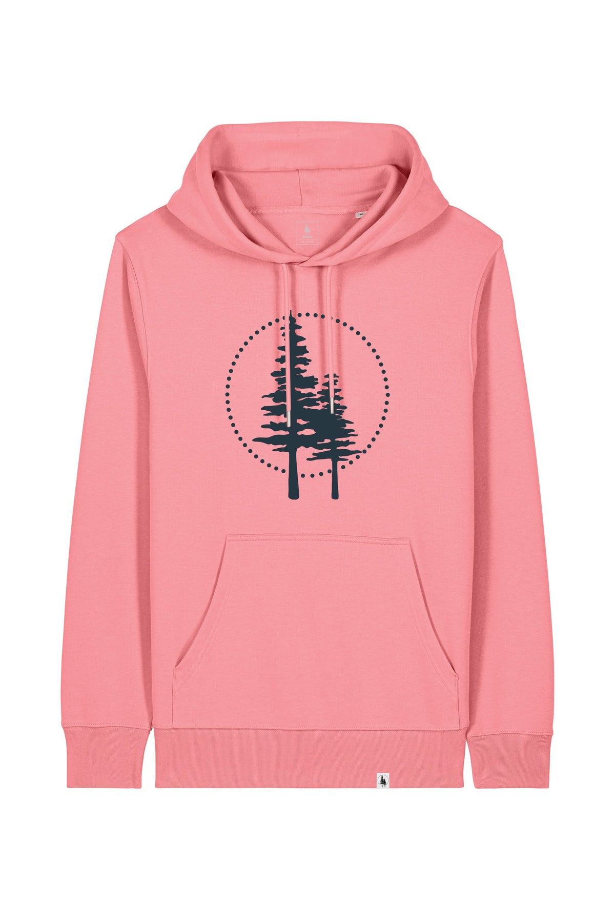 Hanorac subtire unisex Arco, print Logo cerc Empath, Pink Joy - față
