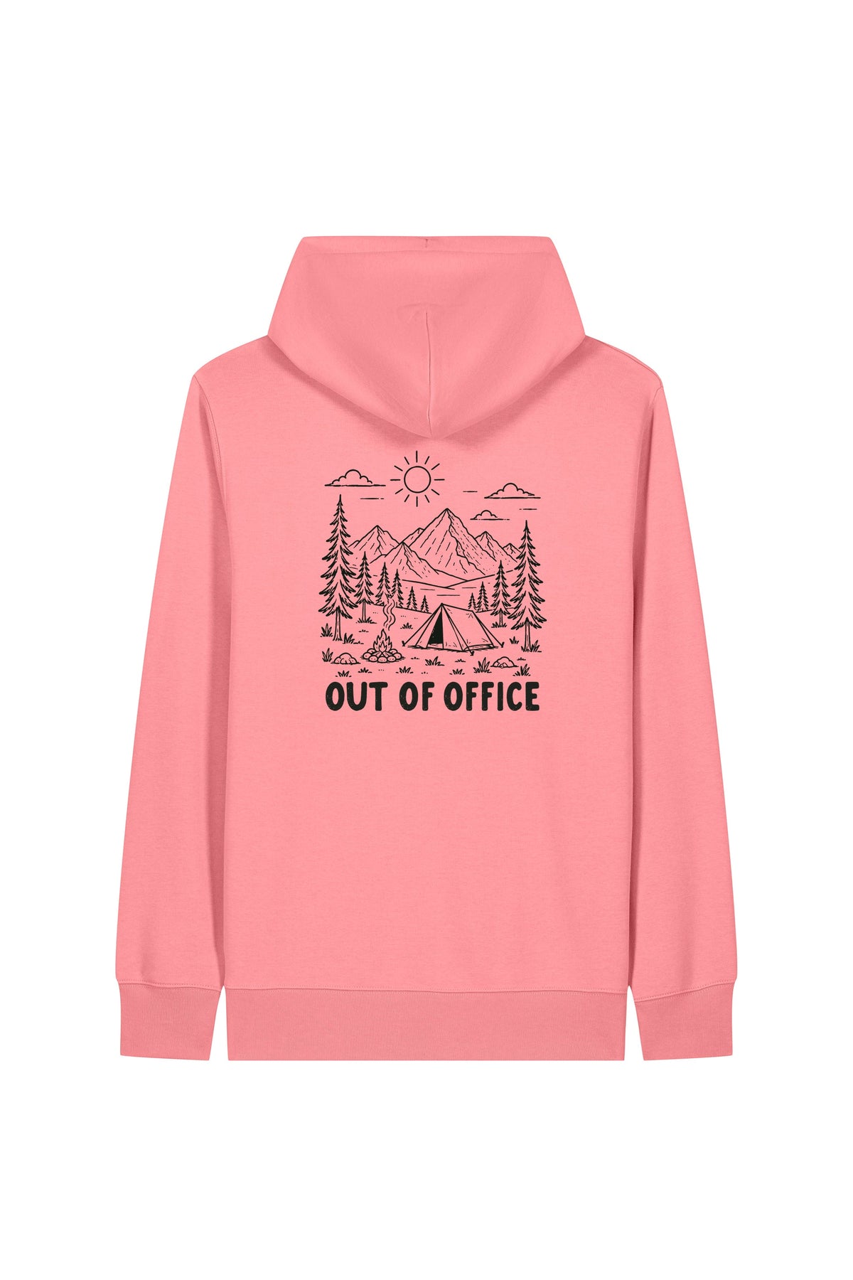 Hanorac subtire unisex Arco, print Out of office, Pink Joy - spate
