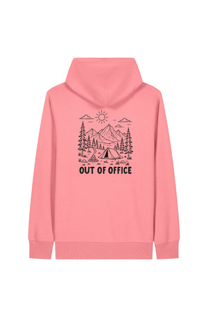 Hanorac subtire unisex Arco, print Out of office, Pink Joy - spate