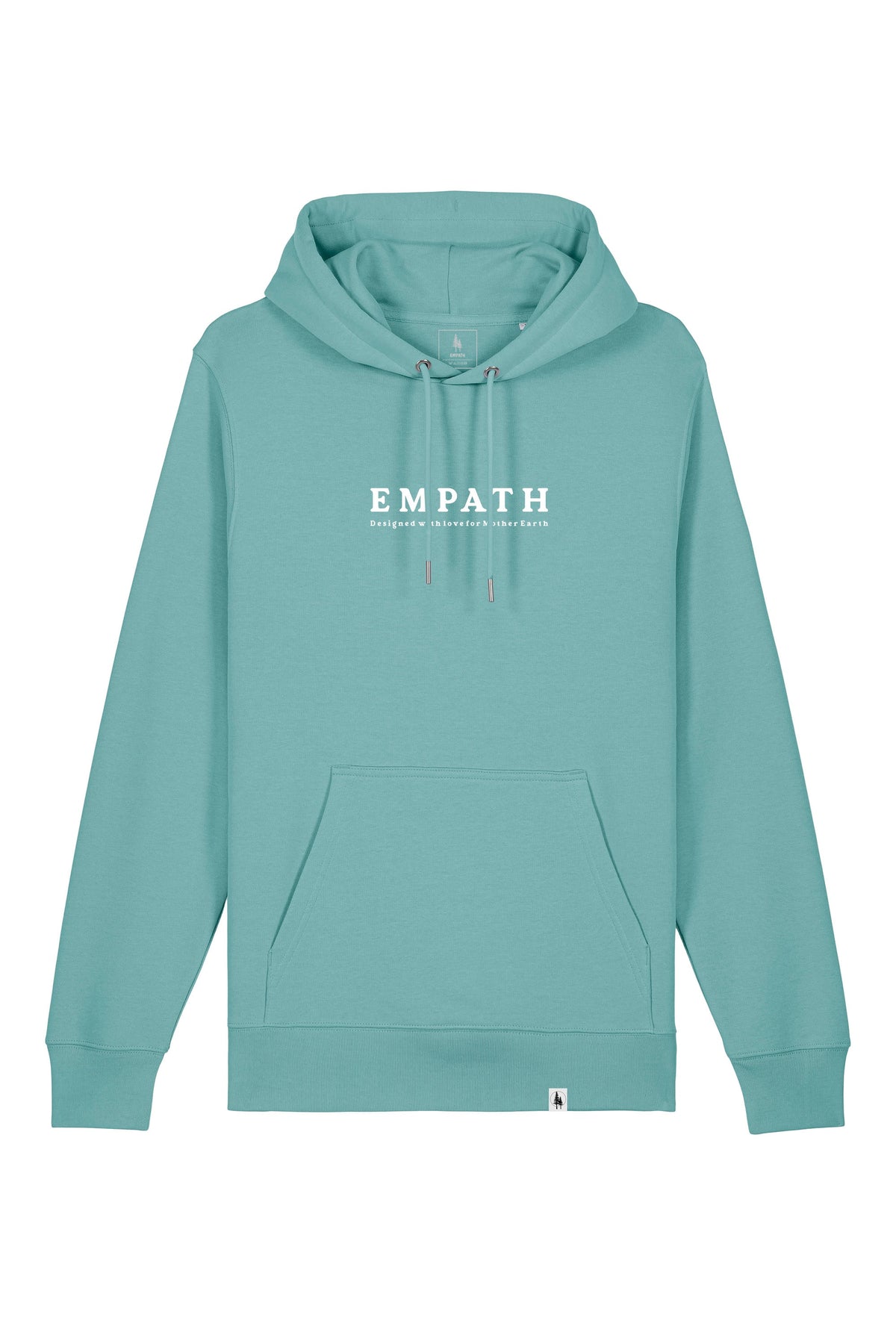 Hanorac subtire unisex Arco, print Mother earth, Teal Monstera - față