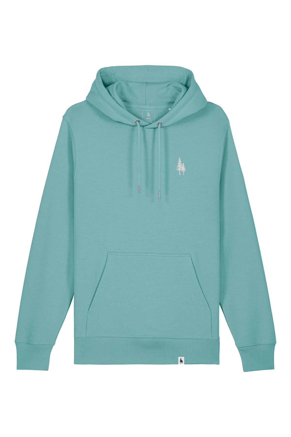 Hanorac subtire unisex Arco, print Logo Empath – Teal Monstera – față