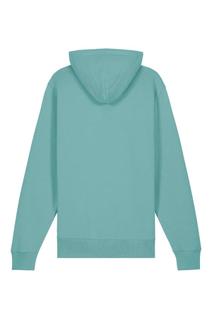 Hanorac subtire unisex Arco, print No service, Teal Monstera - spate
