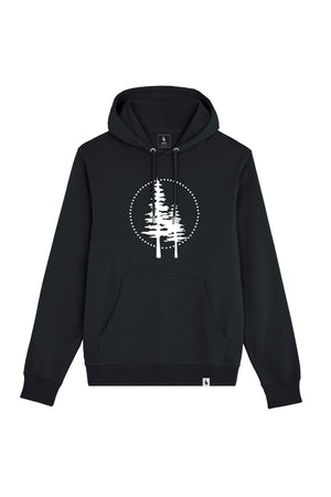 Hanorac subtire unisex Arco, print Logo cerc Empath, Negru - față