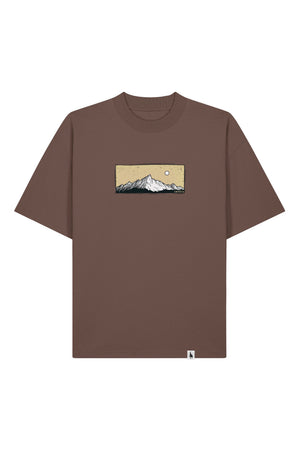 Tricou Blaro print Perfect View Mocha - fata