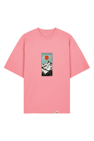 Tricou Blaro print Meet me in the mountains Pink Joy - fata