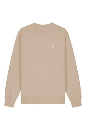 Bluza unisex Chester, logo brodat – Desert Dust – față