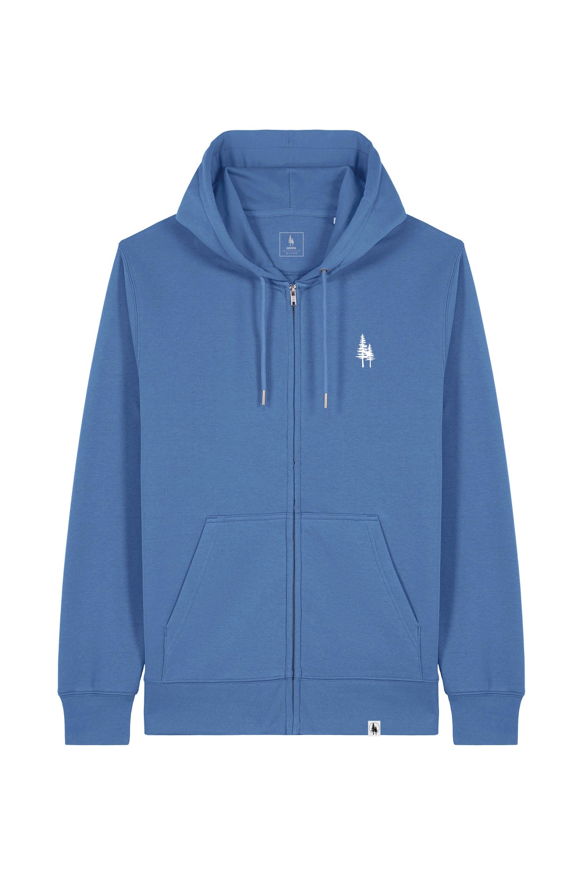 Hanorac subtire cu fermoar Conor, print Logo Empath – Bright Blue – față