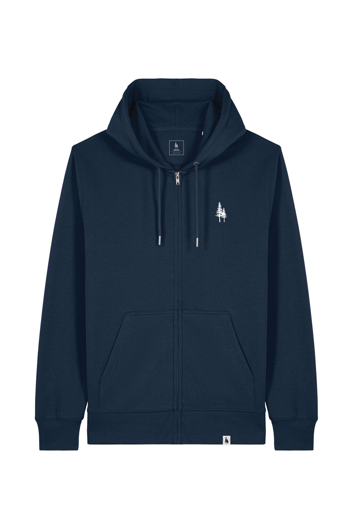 Hanorac subtire cu fermoar Conor, print Logo Empath – French Navy – față