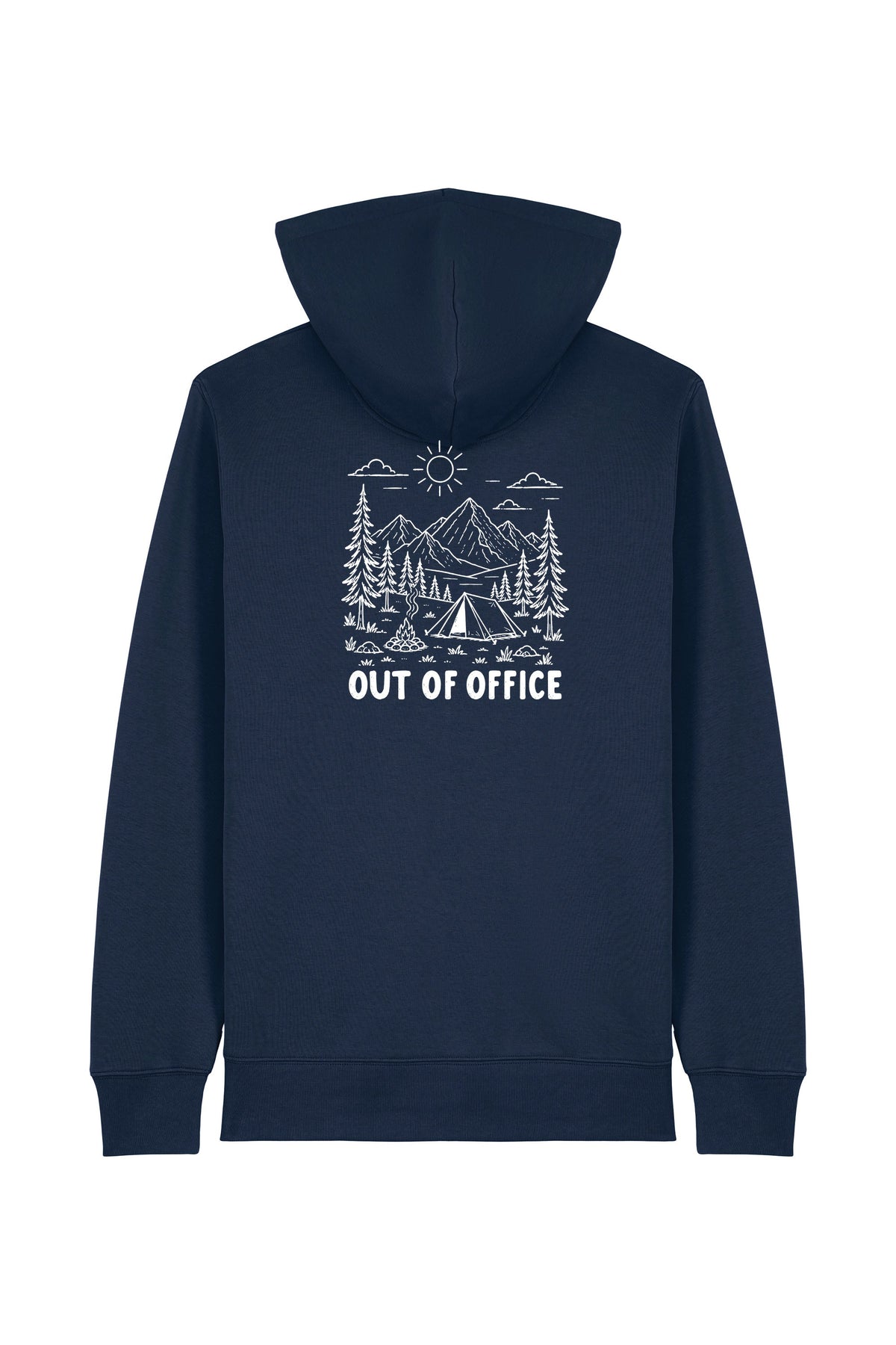Hanorac subtire cu fermoar Conor, print Out of office, French Navy - spate