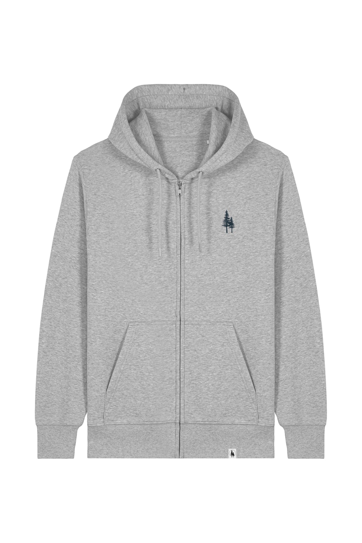 Hanorac subtire cu fermoar Conor, print Logo Empath – Heather Grey – față