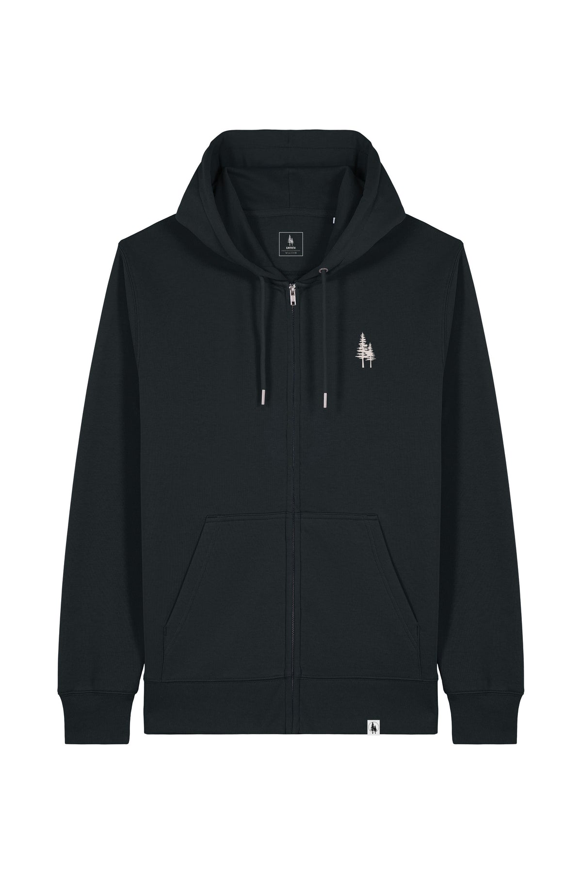 Hanorac subtire cu fermoar Conor, print Logo Empath – Negru – față