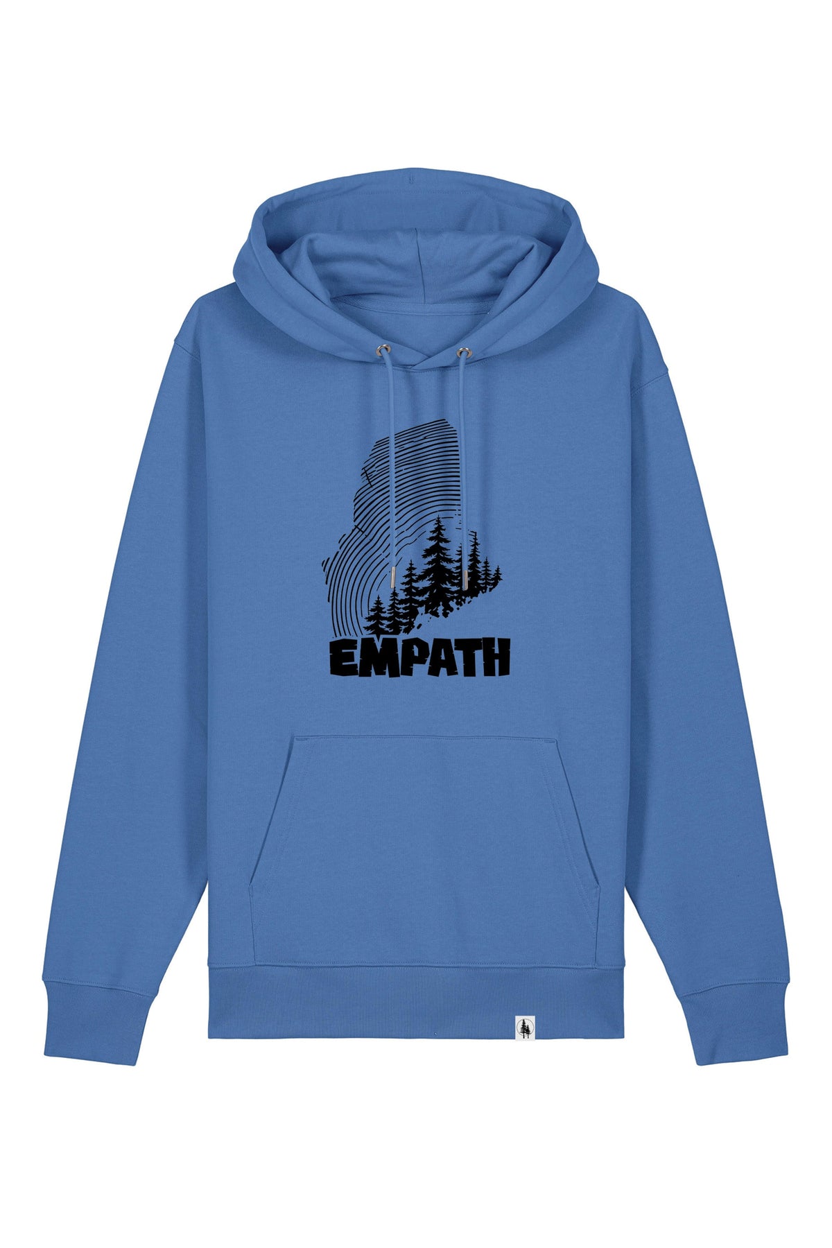 Hanorac premium unisex Cruz, print Wood, Bright Blue - față
