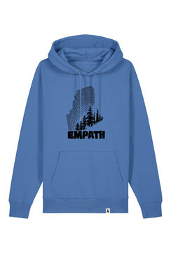 Hanorac premium unisex Cruz, print Wood, Bright Blue - față