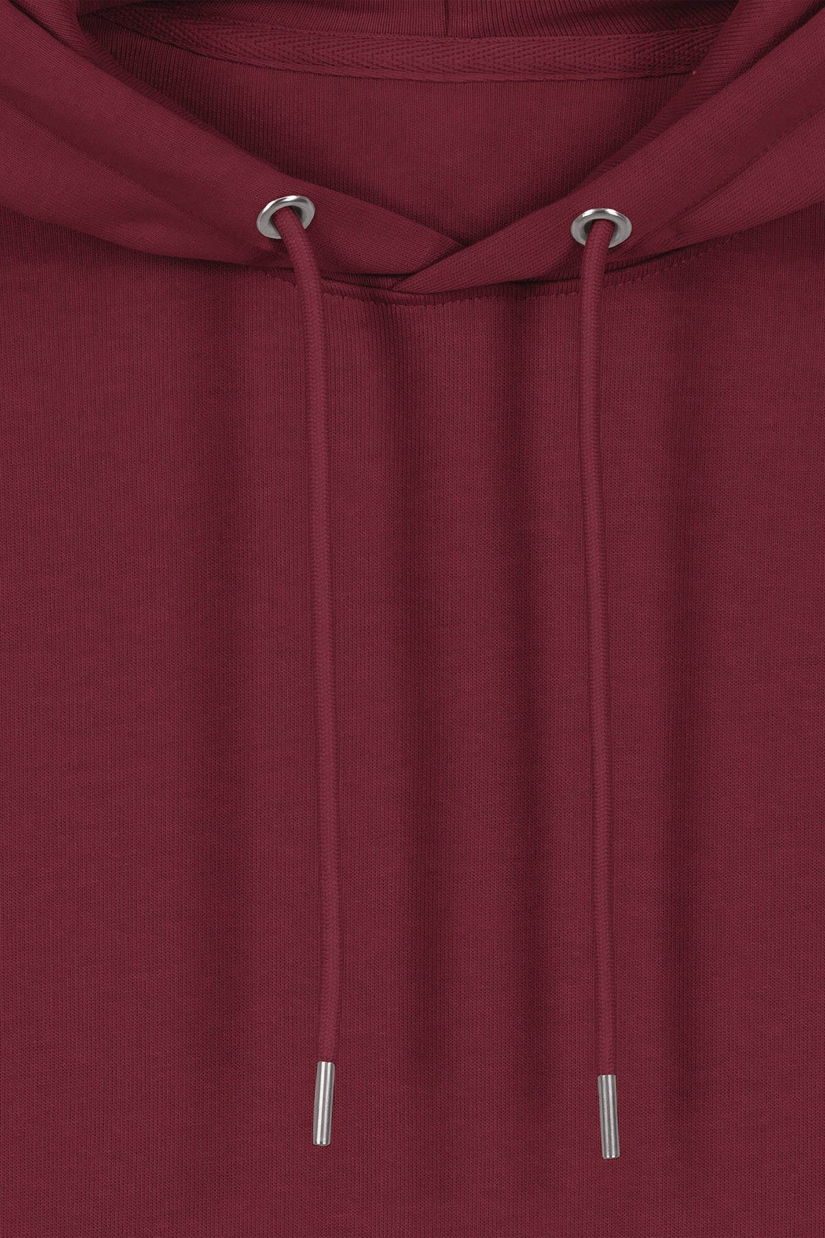 Hanorac premium unisex Cruz, Logo Brodat – Burgundy – detaliu glugă și șnururi