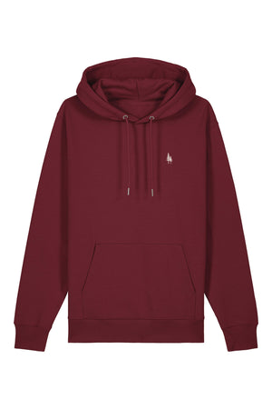 Hanorac premium unisex Cruz, Logo Brodat – Burgundy – față