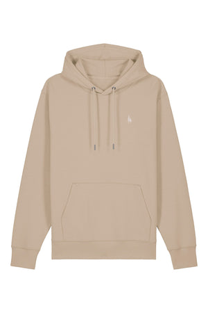 Hanorac premium unisex Cruz, Logo Brodat – Desert Dust – față