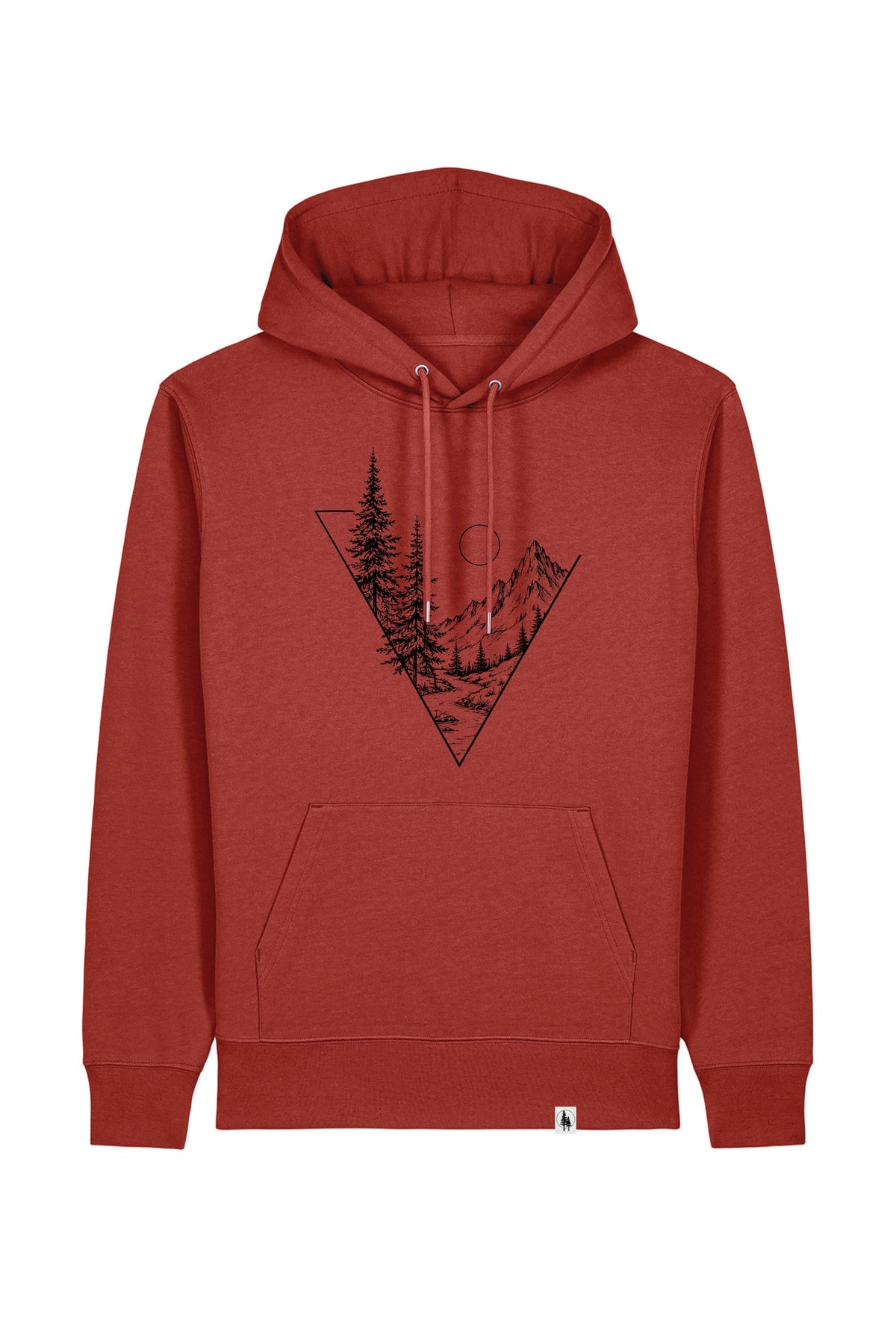 Hanorac premium unisex Cruz, print Explore, Earthy Red - față