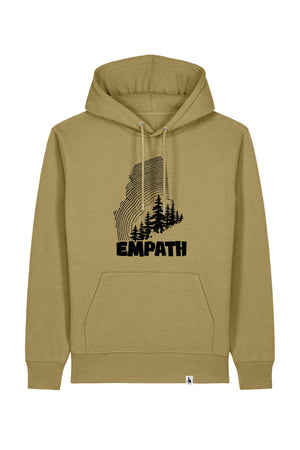 Hanorac premium unisex Cruz, print Wood, Faded Olive - față