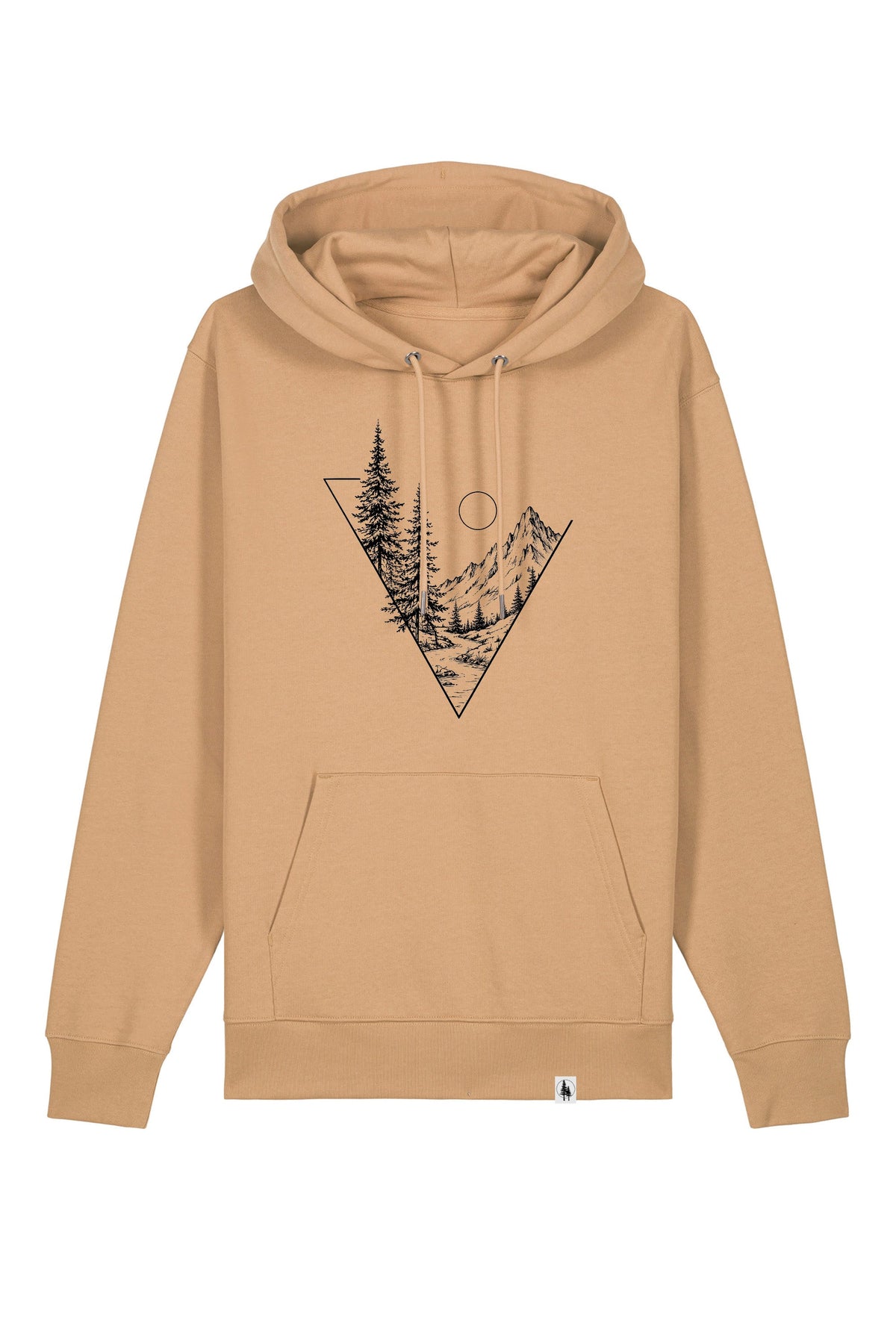 Hanorac premium unisex Cruz, print Explore, Latte - față