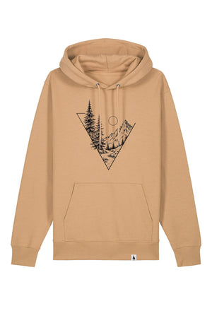 Hanorac premium unisex Cruz, print Explore, Latte - față