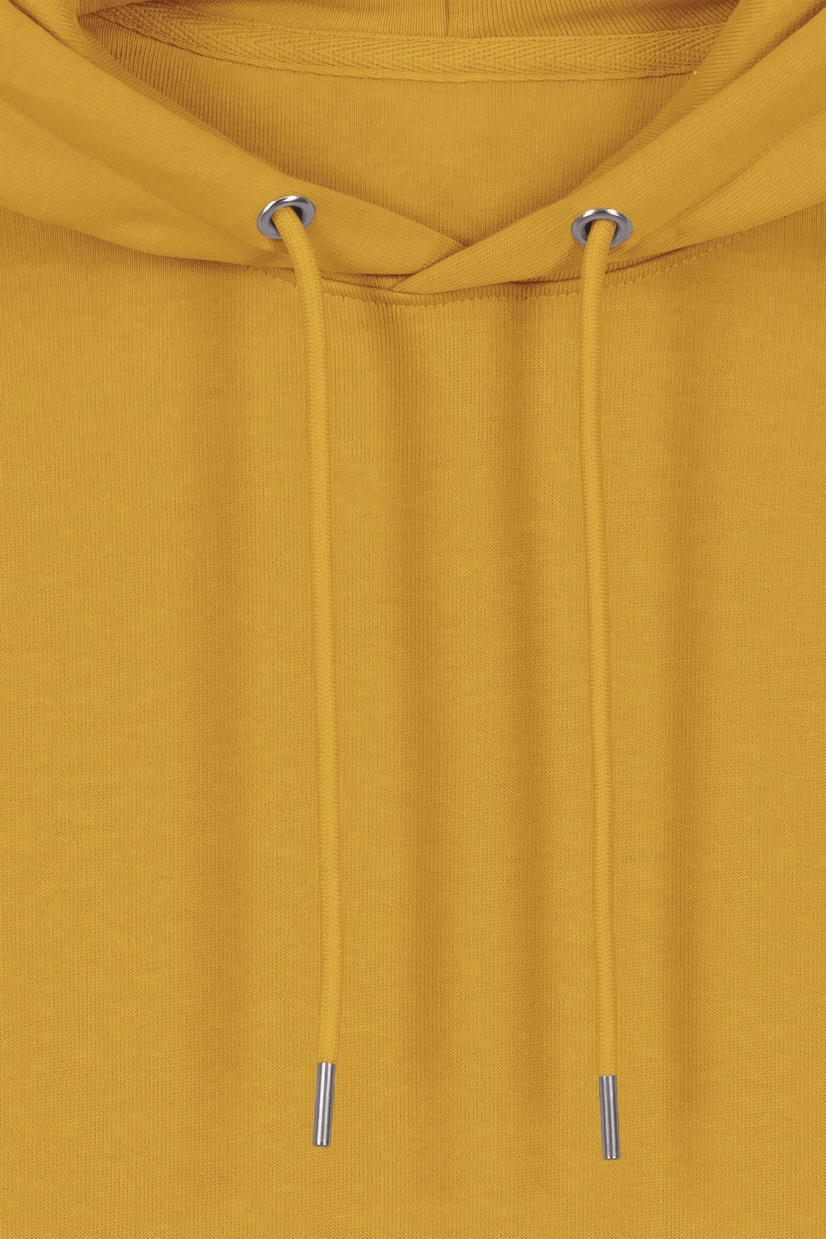 Hanorac premium unisex Cruz, Logo Brodat – Ochre – detaliu glugă și șnururi