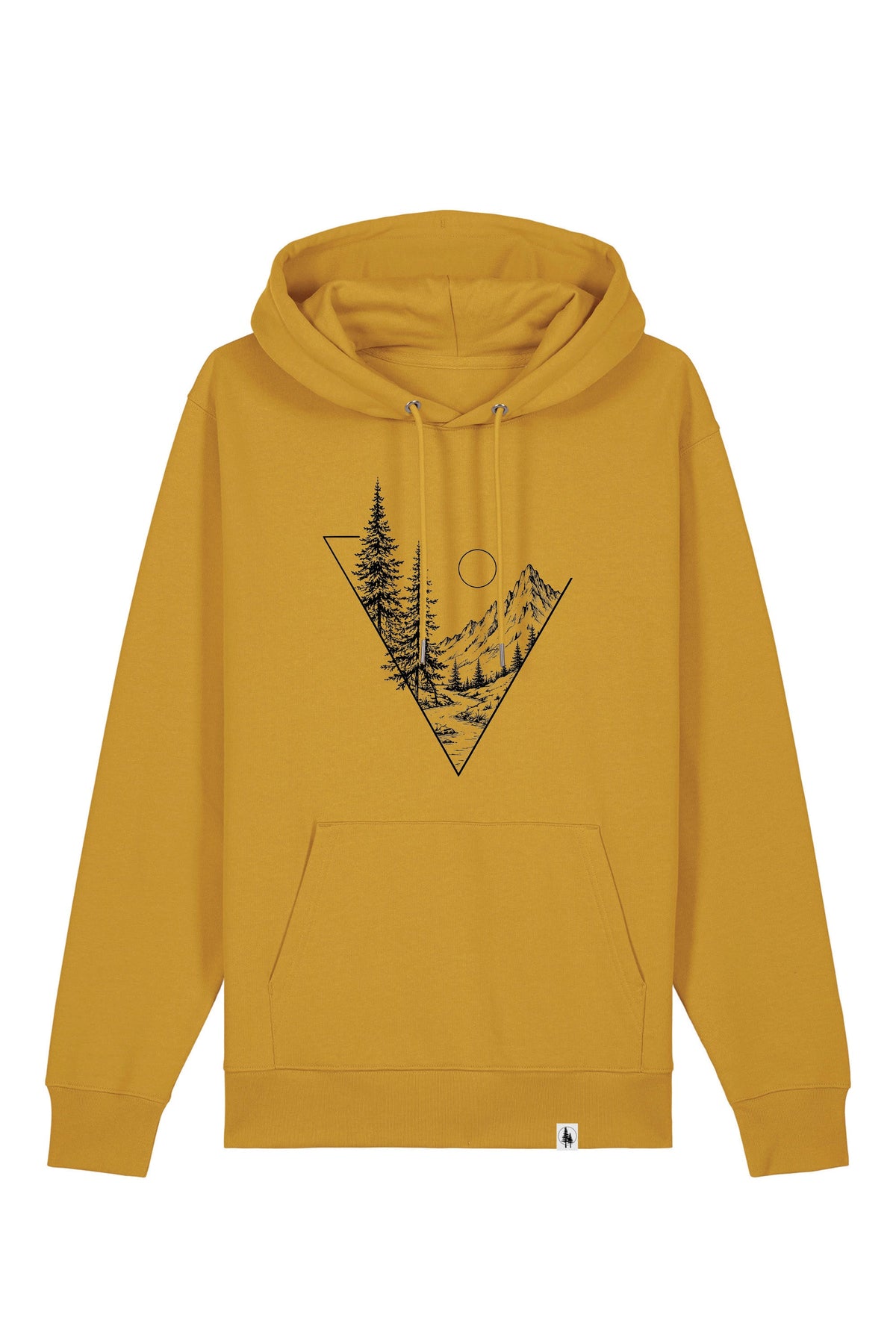 Hanorac premium unisex Cruz, print Explore, Ochre - față