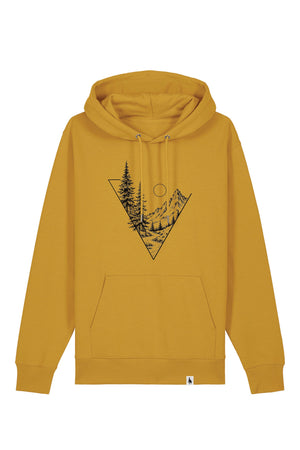 Hanorac premium unisex Cruz, print Explore, Ochre - față