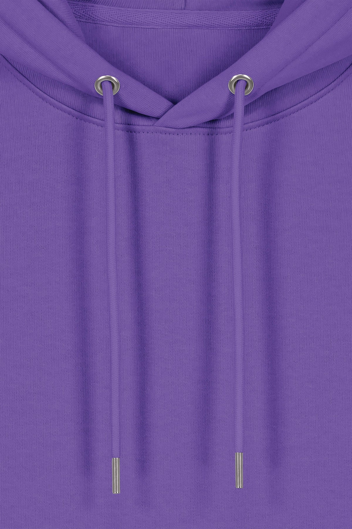 Hanorac premium unisex Cruz, Logo Brodat – Purple Love – detaliu glugă și șnururi