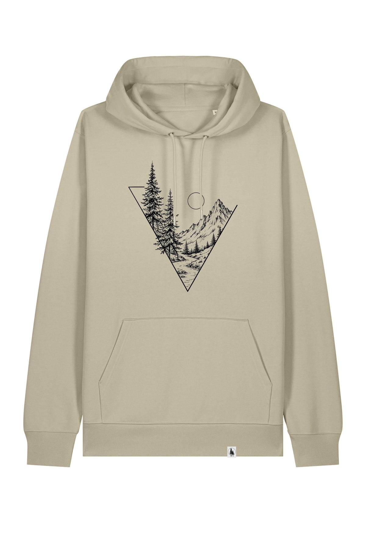 Hanorac premium unisex Cruz, print Explore, Stone - față