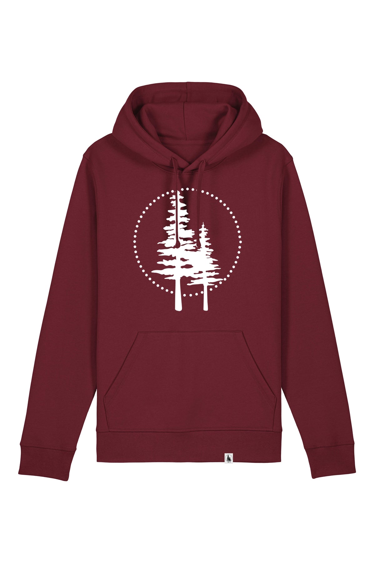 Hanorac unisex Drum, print Logo Empath, Burgundy - față