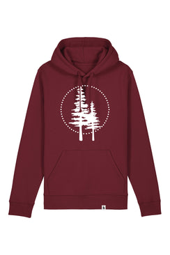 Hanorac unisex Drum, print Logo Empath, Burgundy - față
