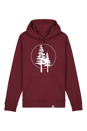 Hanorac unisex Drum, print Logo Empath, Burgundy - față
