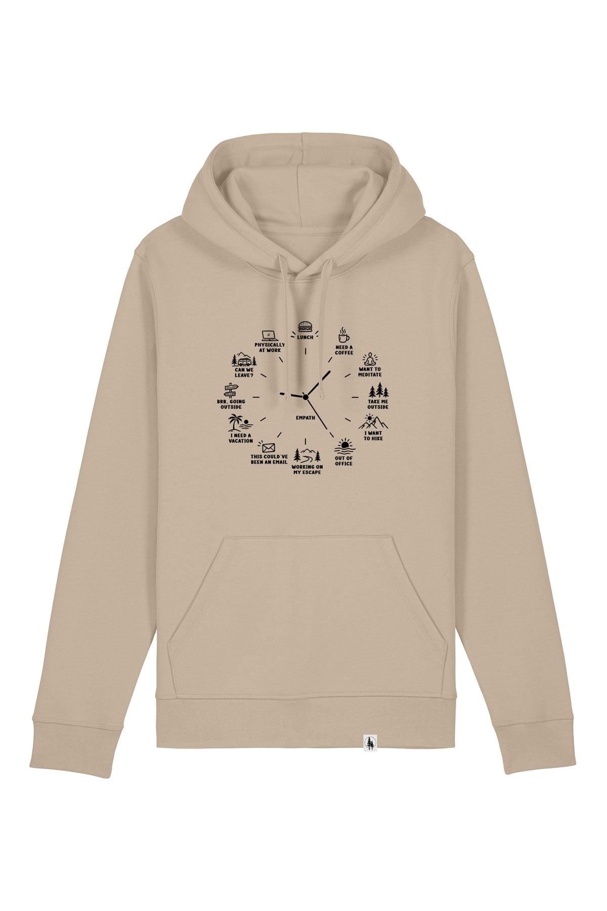 Hanorac unisex Drum, print Time to, Desert Dust - față