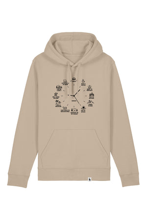 Hanorac unisex Drum, print Time to, Desert Dust - față