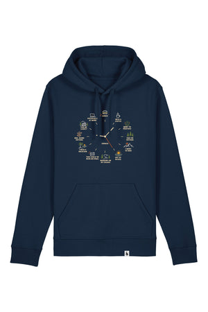 Hanorac unisex Drum, print Time to, French Navy - față