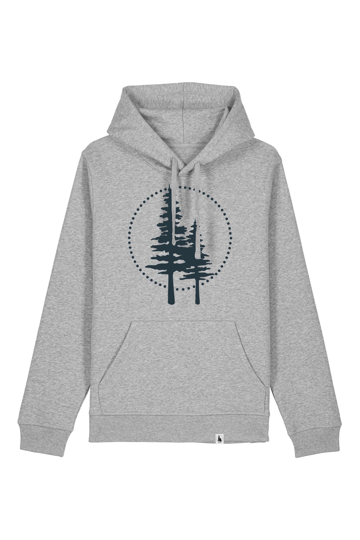 Hanorac unisex Drum, print Logo Empath, Heather Grey - față