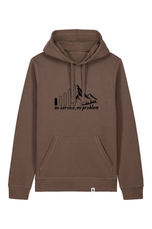 Hanorac unisex Drum, print No service, Mocha - față