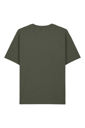 Tricou unisex Friz, model simplu – Khaki – spate