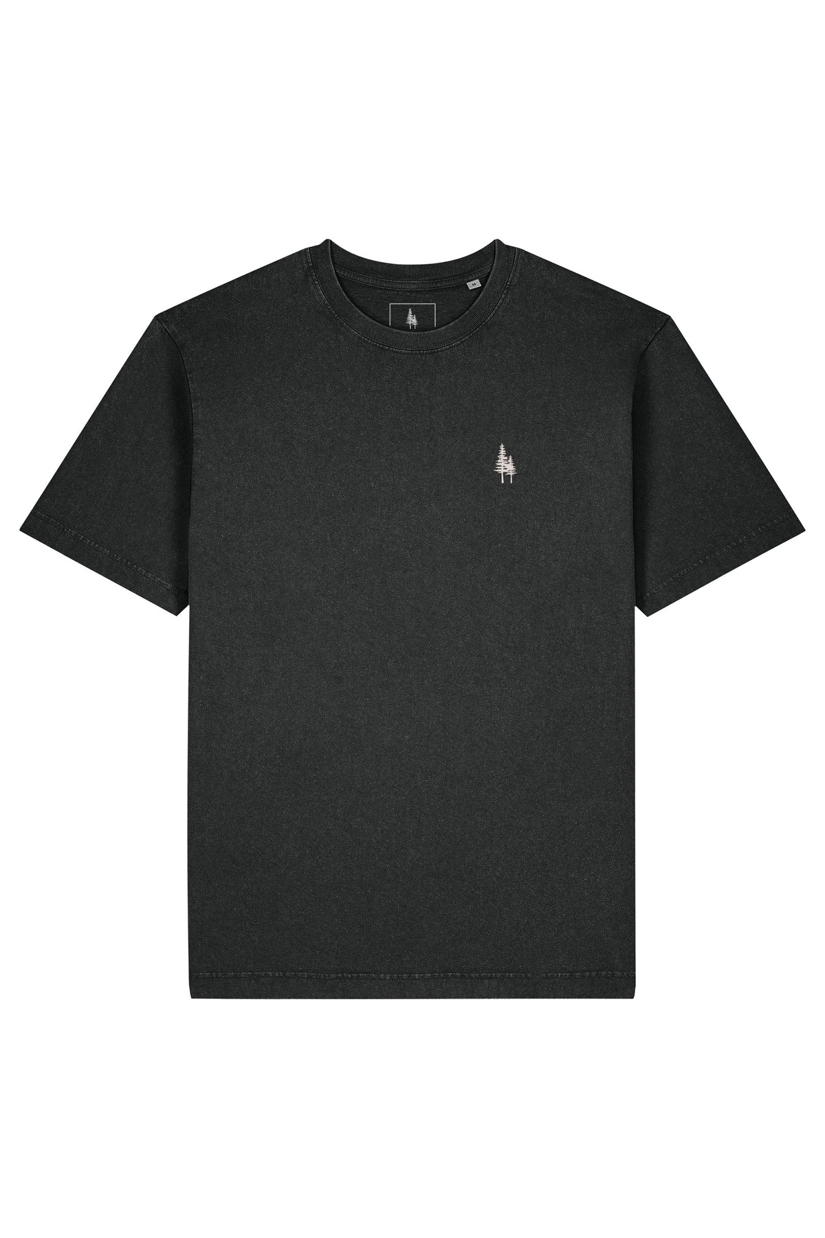 Tricou unisex Friz Vintage, Logo Brodat – G. Dyed Black Rock – față