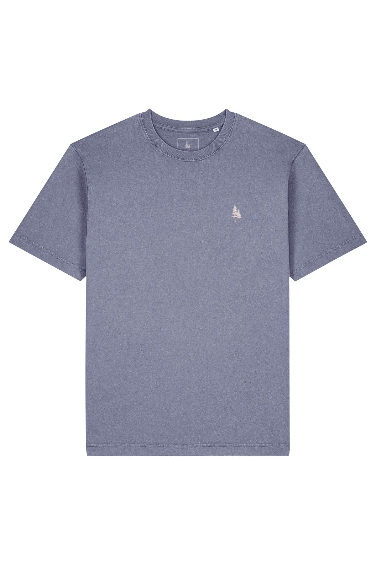 Tricou unisex Friz Vintage, Logo Brodat – G. Dyed Blue Grey – față