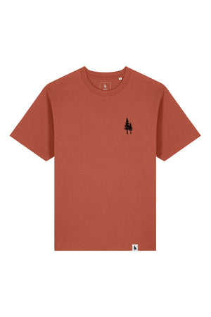 Tricou Friz print Not all those who wander are lost Heritage Brown - fata