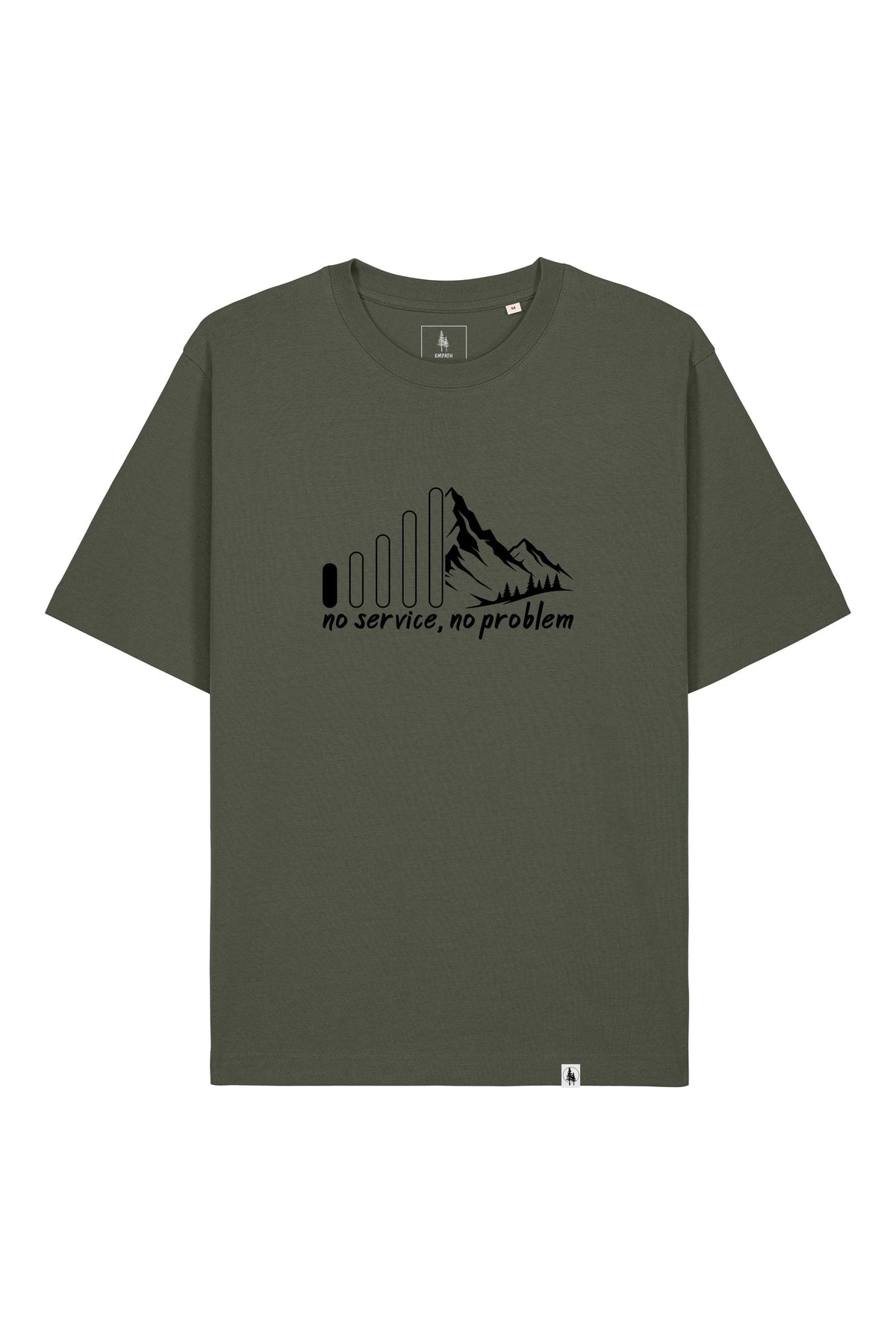 Tricou Friz print No Service Khaki - fata