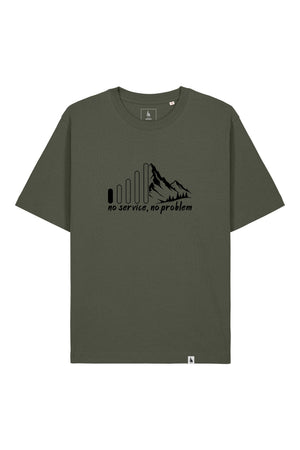 Tricou Friz print No Service Khaki - fata
