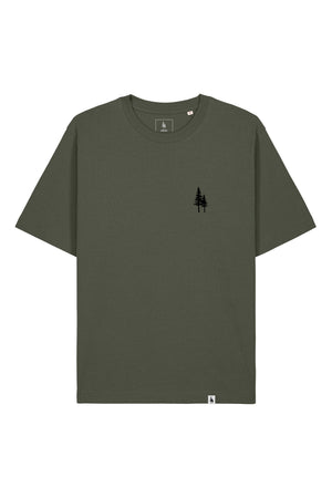 Tricou Friz print Not all those who wander are lost Khaki - fata