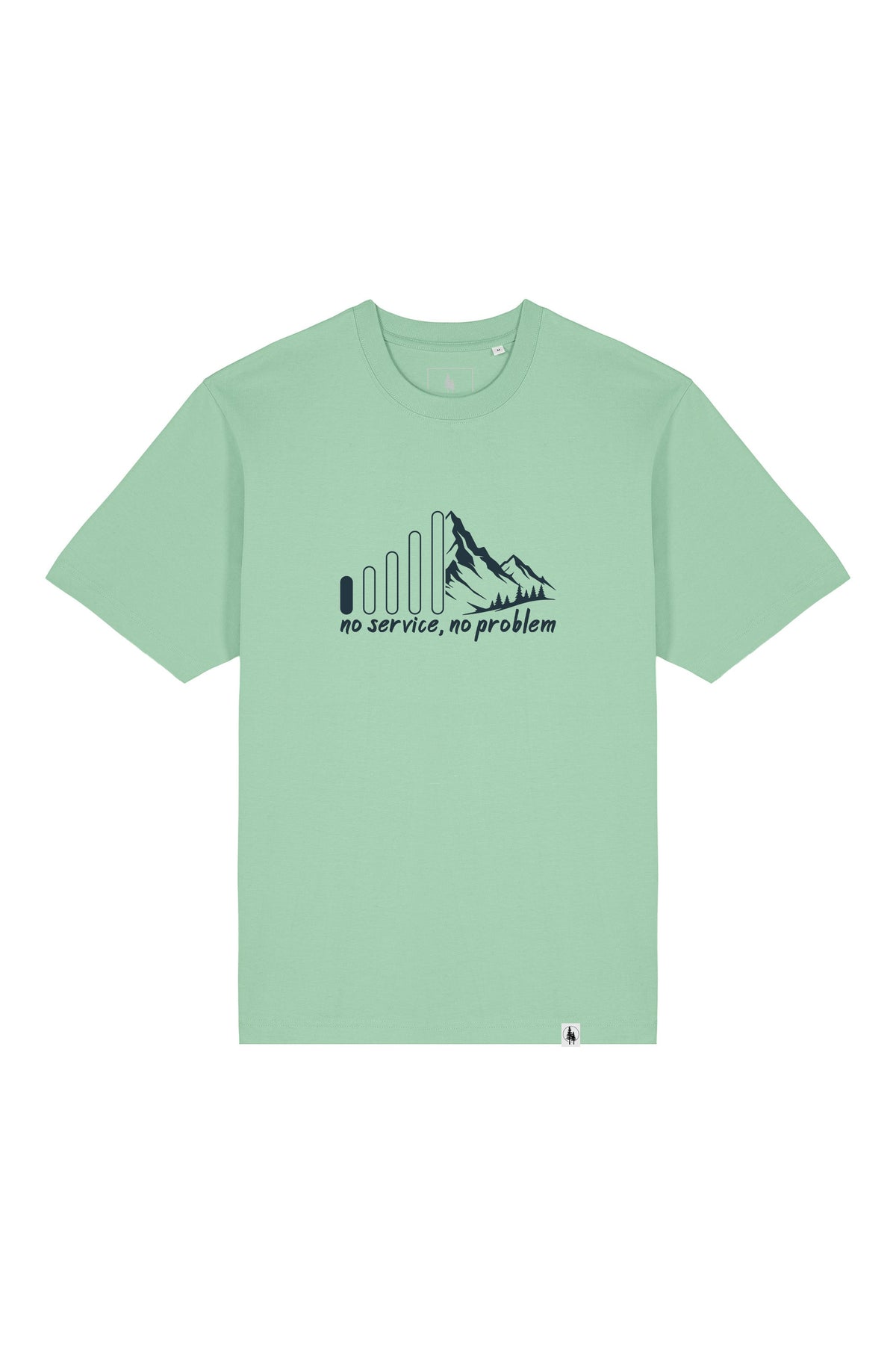 Tricou Friz print No Service Misty Jade - fata