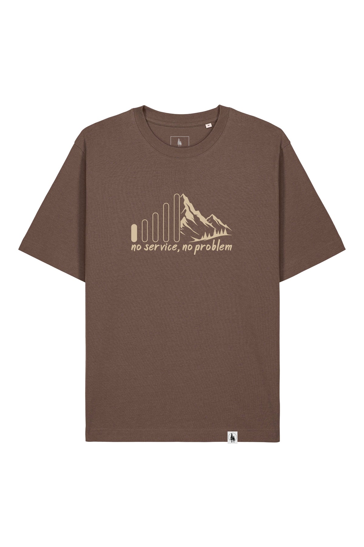 Tricou Friz print No Service Mocha - fata