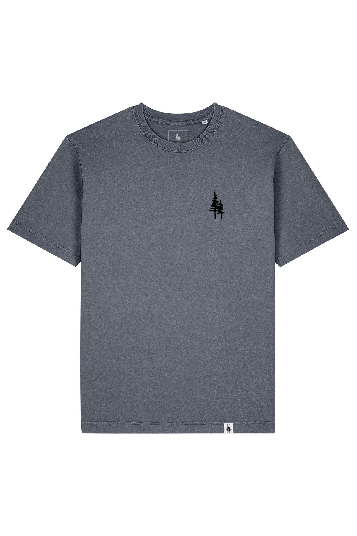 Tricou Friz Vintage print Not all those who wander are lost G. Dyed Anthracite - fata