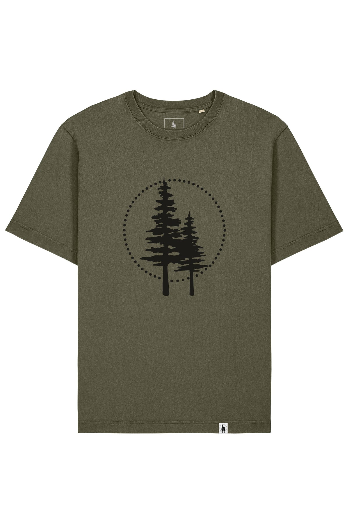 Tricou Friz Vintage print Logo Empath G. Dyed Khaki - fata